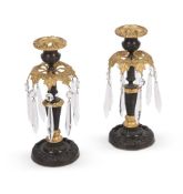 A PAIR OF BRONZE AND ORMOLU LUSTRES, PROBABLY SECOND QUARTER 19TH CENTURY
