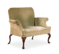 A GEORGE II WALNUT AND UPHOLSTERED SETTEE, CIRCA 1740