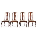 A SET OF FOUR QUEEN ANNE WALNUT SIDE CHAIRS, CIRCA 1710