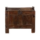AN OAK CLAMP FRONT ARK OR HUTCH, 17TH CENTURY OR EARLIER