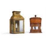 A YELLOW GROUND TOLE PEINTE LANTERN, EARLY 19TH CENTURY