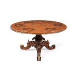 A VICTORIAN WALNUT, SPECIMEN MARQUETRY AND GILT METAL MOUNTED CENTRE TABLE, CIRCA 1850