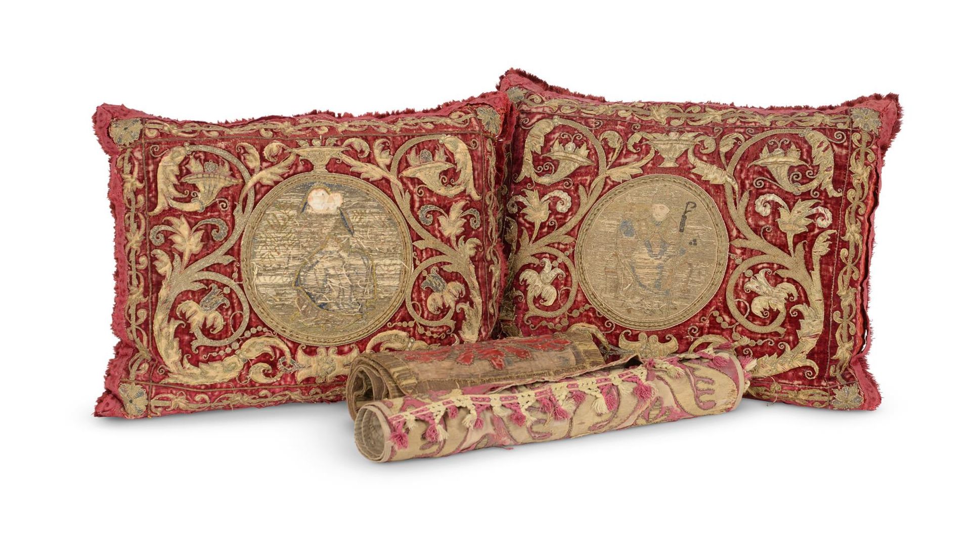 TEXTILES TO INCLUDE EARLY ORPHREY FRAGMENTS, LATE 16TH CENTURY AND LATER