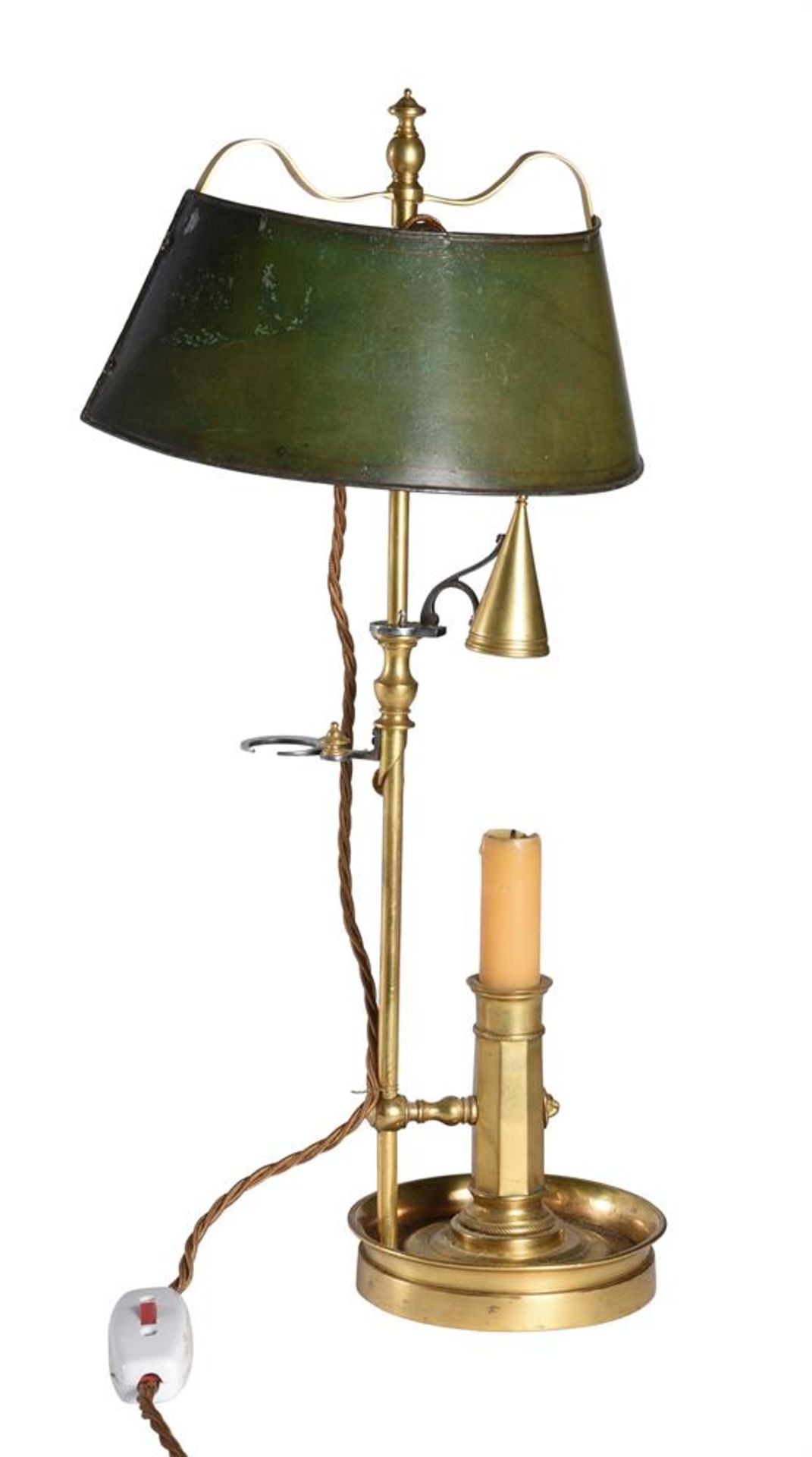 A FRENCH GILT METAL AND TOLE BOUILLOTE LAMP, 19TH CENTURY - Image 3 of 3