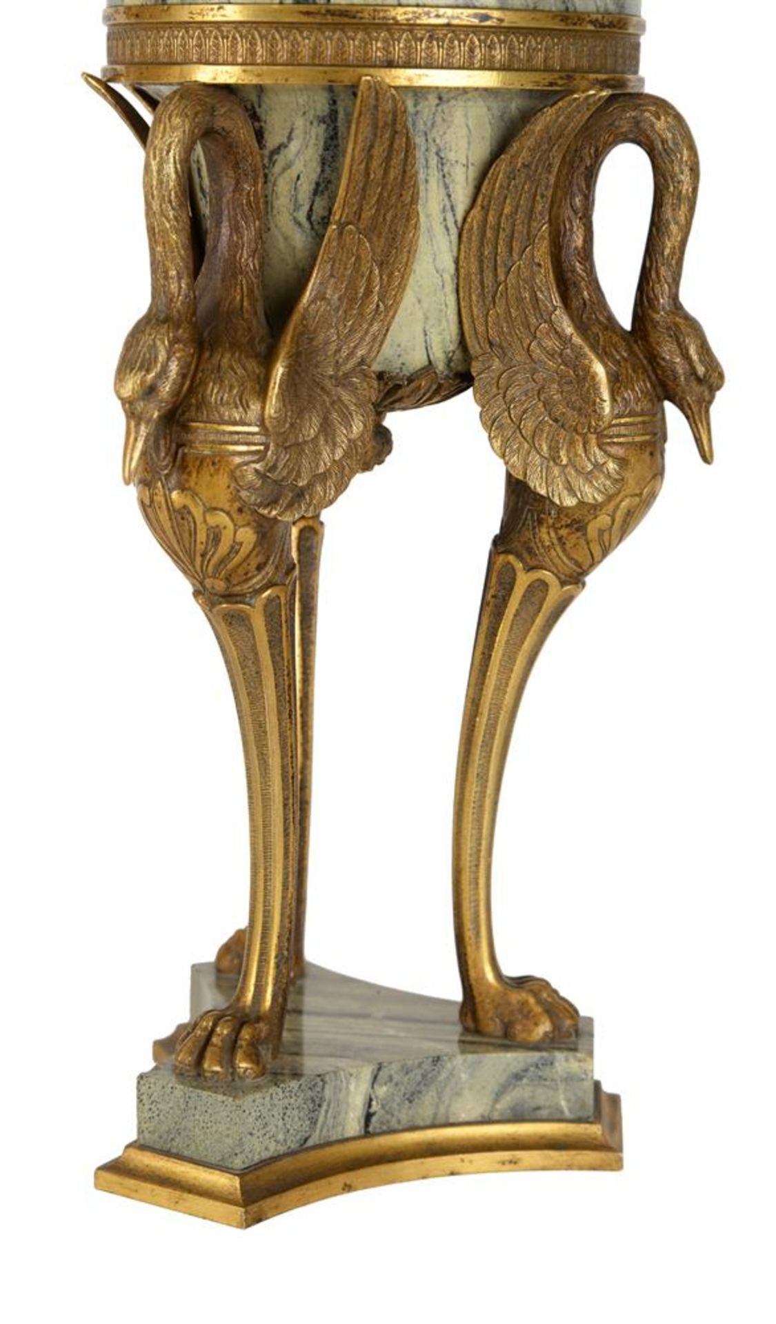 A PAIR OF FRENCH ORMOLU AND CIPOLLINO MARBLE URNS, LATE 19TH CENTURY - Image 4 of 4