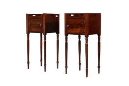 A PAIR OF REGENCY MAHOGANY BEDSIDE CUPBOARDS, CIRCA 1820