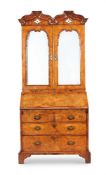 AN ANGLO-DUTCH BURR WANUT AND WALNUT BUREAU CABINET, EARLY 18TH CENTURY AND LATER