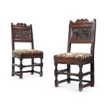 A PAIR OF JAMES II OAK BACKSTOOLS OR SIDE CHAIRS, CIRCA 1685