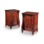 A PAIR OF GEORGE IV MAHOGANY BEDSIDE CUPBOARDS, CIRCA 1835