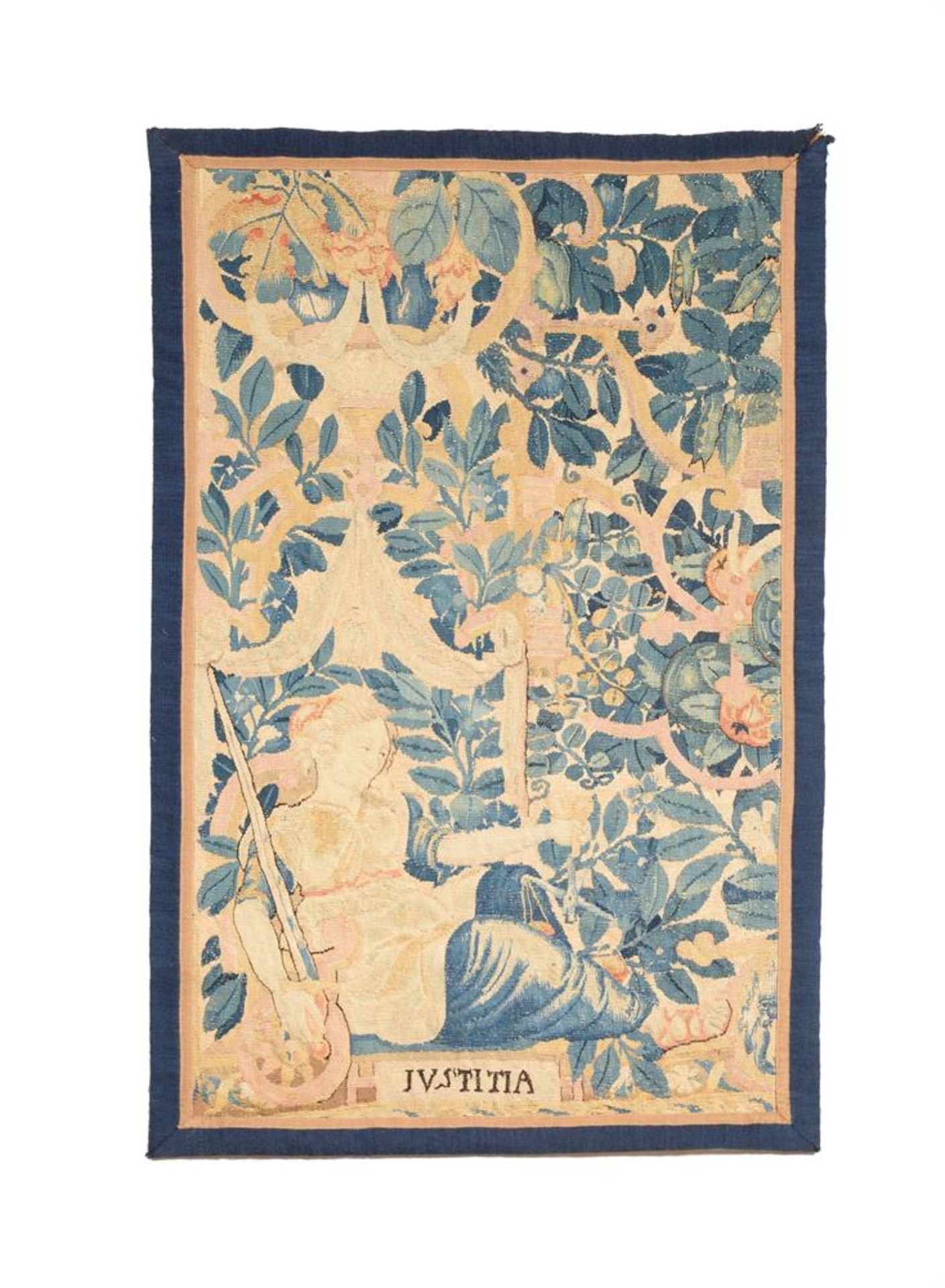 A PAIR OF TAPESTRY PANELS EMBLEMATIC OF HOPE AND JUSTICE, LATE 17TH/EARLY 18TH CENTURY - Bild 2 aus 5