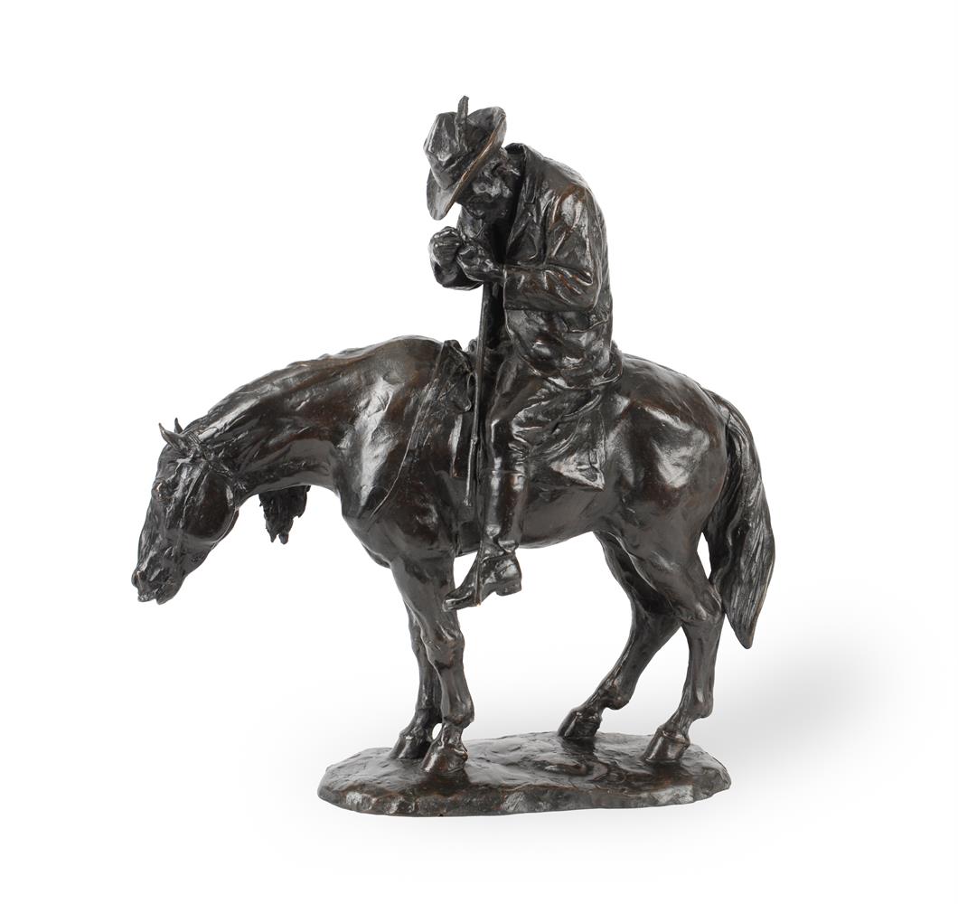 FERDINANDO VICHI (ITALIAN, 1875-1945) AN EQUESTRIAN BRONZE OF A MAN ON HORSEBACK, LATE 19TH CENTURY - Image 2 of 5