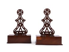 A PAIR OF MAHOGANY PLATE STANDS, EARLY 19TH CENTURY AND LATER