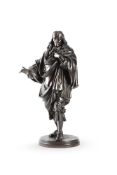 JEAN JULES SALMSON (FRENCH 1823-1902), A BRONZE FIGURE OF JEAN-JACQUES ROUSSEAU, LATE 19TH CENTURY