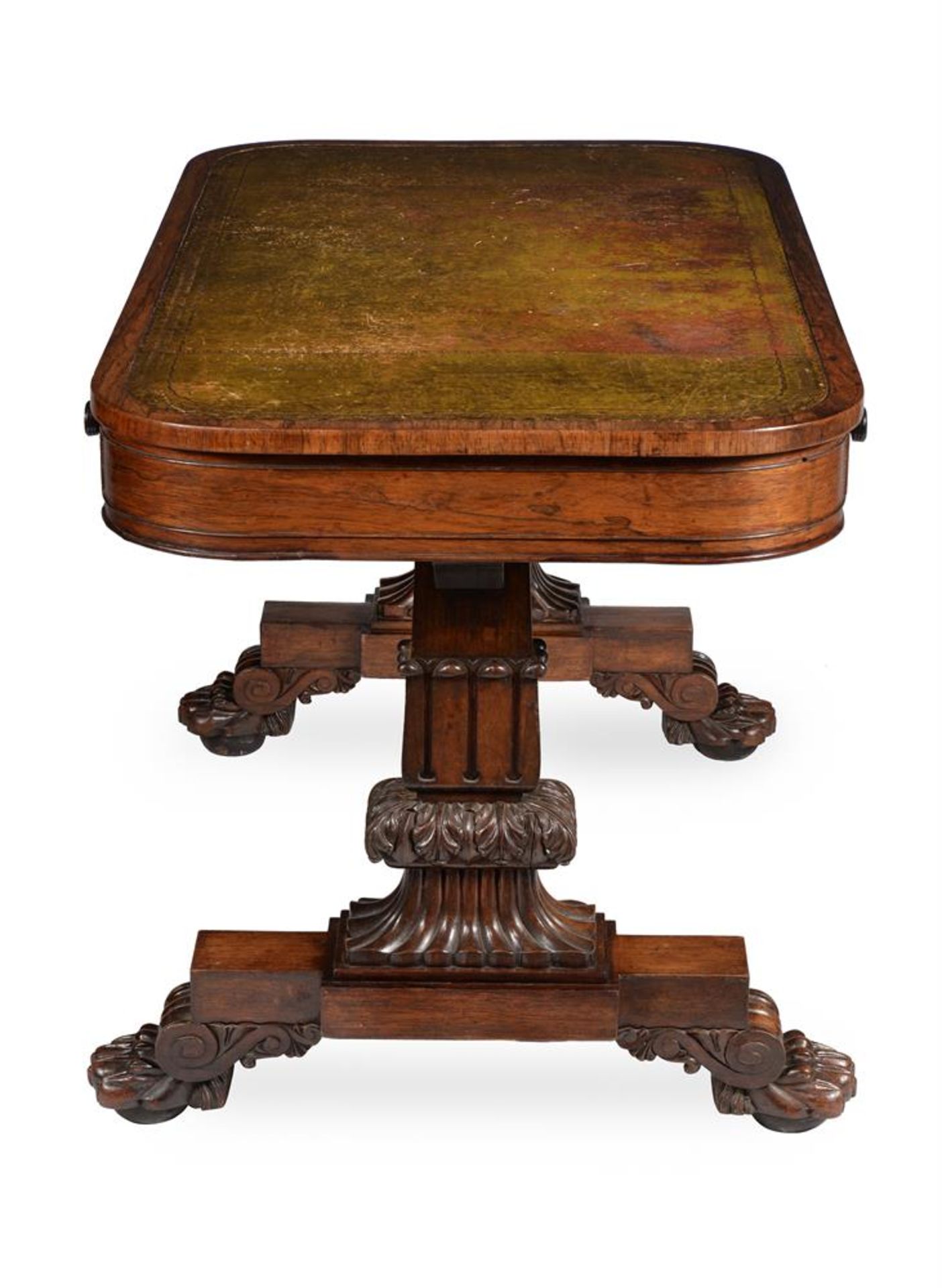 Y A GEORGE IV ROSEWOOD LIBRARY TABLE, IN THE MANNER OF MACK, WILLIAM & GIBTON, CIRCA 1825 - Image 5 of 6