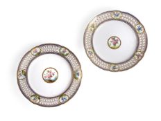 A PAIR OF SEVRES PORCELAIN PLATES ASSOCIATED WITH MARIE JOSEPHINE OF SAVOY, DATE LETTERS FOR 1783