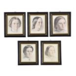 ENGLISH SCHOOL (CIRCA 1835), FIVE STUDIES OF LADIES