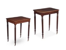 A PAIR OF GEORGE IV MAHOGANY SIDE TABLES