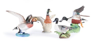 A GROUP OF FOUR LIMETED EDITION CROWN STAFFORDSHIRE MODELS OF WATER FOWL