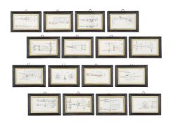 GERMAN SCHOOL (CIRCA 1785), SIXTEEN DESIGNS FOR FIELD ARTILLERY AND MUNITIONS