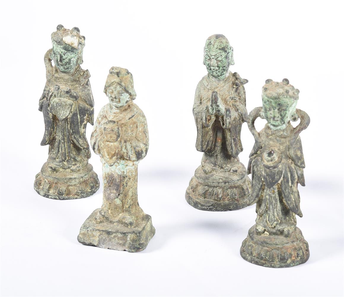 A SET OF EIGHT CHINESE BRONZE FIGURINESMING DYNASTY - Image 2 of 3