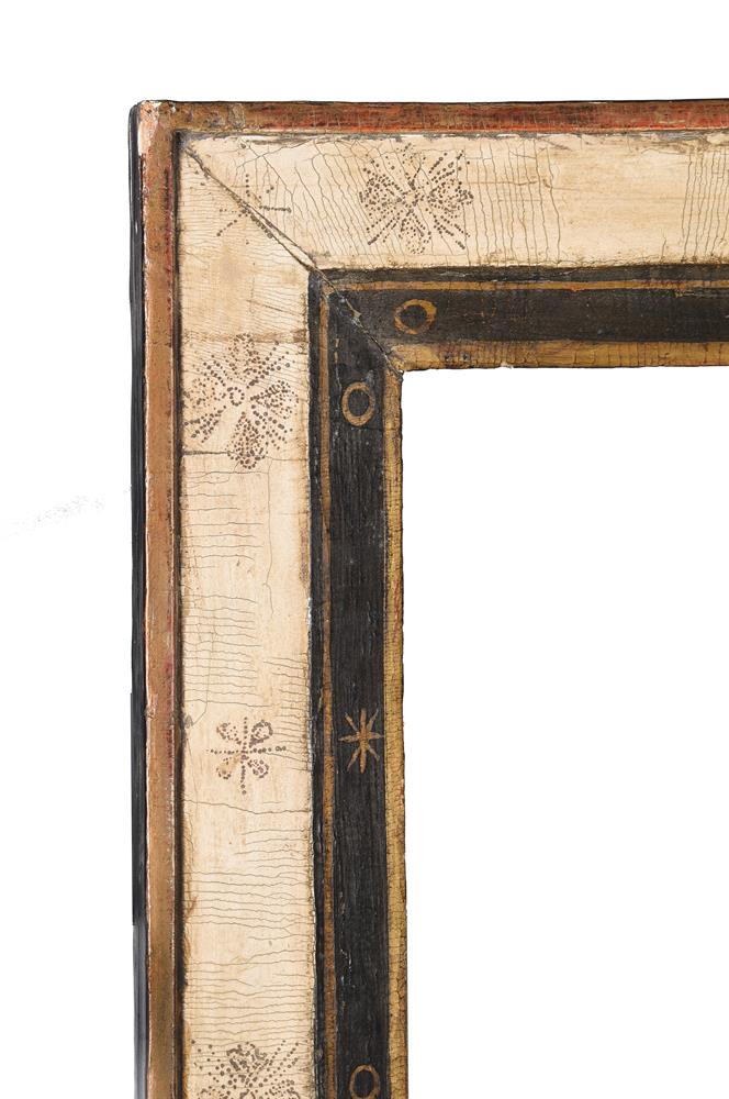 A 17th CENTURY STYLE PAINTED AND GILDED FRAME - Image 2 of 2