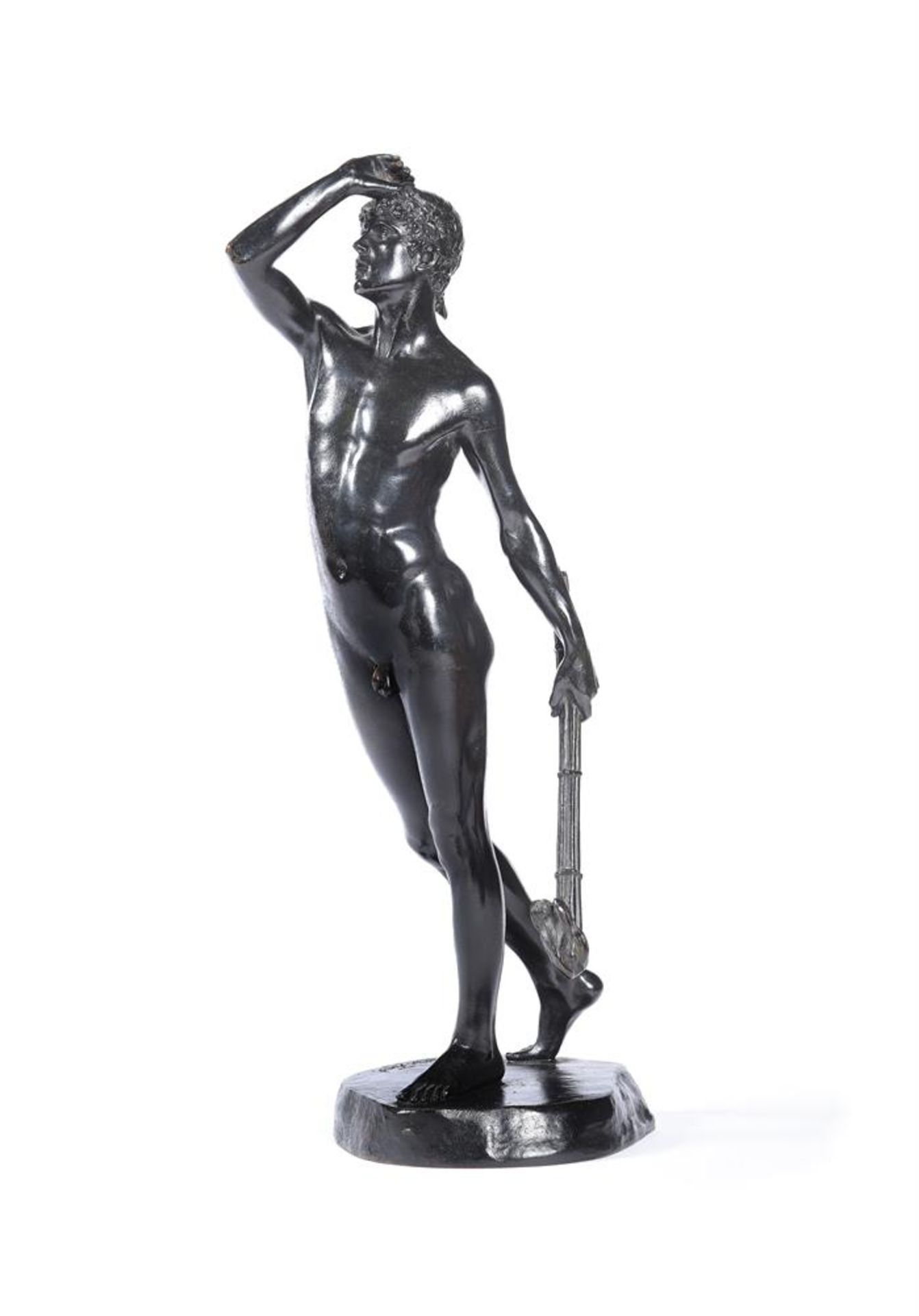 EDWARD ONSLOW FORD RA 1852-1901, A BRONZE MODEL OF A YOUTH PROBABLY LINUS