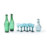 A SELECTION OF GREEN GLASS