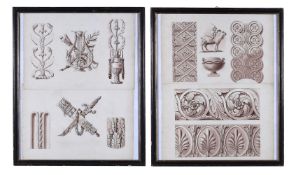 HENRY BAILEY (BRITISH 1817-1894), FOUR DESIGNS FOR NEO-CLASSICAL FRIEZES AND ARCHITECTURAL ORNAMENTS