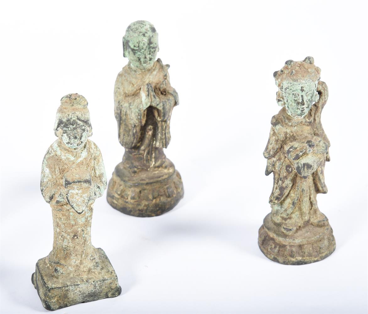 A SET OF EIGHT CHINESE BRONZE FIGURINESMING DYNASTY - Image 3 of 3