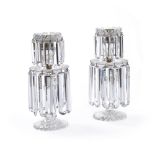 A PAIR OF CUT-GLASS CANDLE LUSTRES