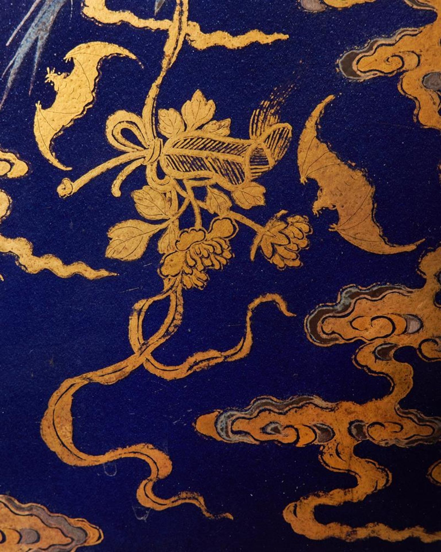 A Magnificent Chinese Imperial blue-glazed silver and gilt 'Bat and Crane' vase - Image 23 of 25