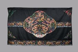 An attractive Chinese brightly embroidered large panel