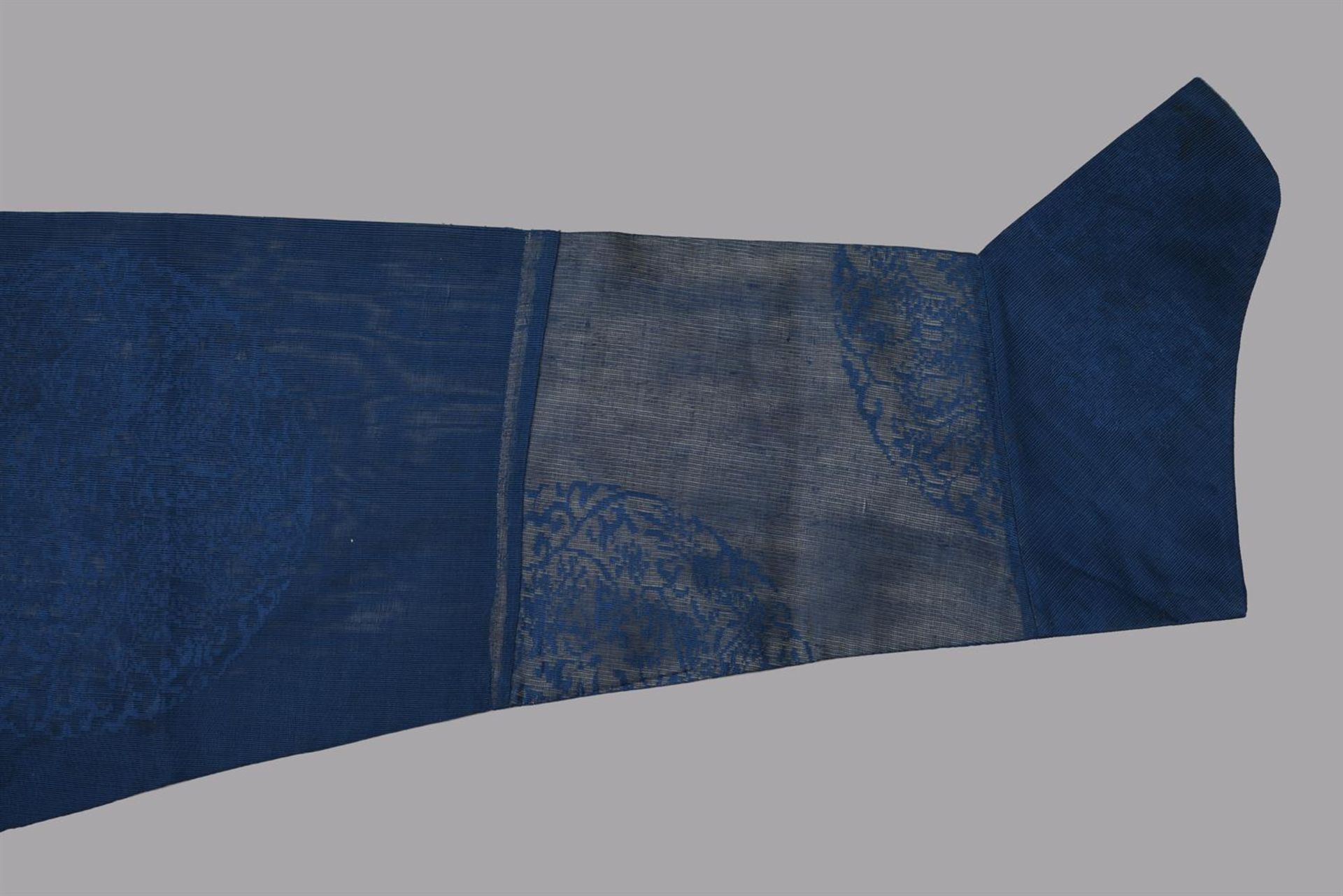 A rare Chinese Manchu blue summer gauze courtier's riding robe - Image 3 of 5