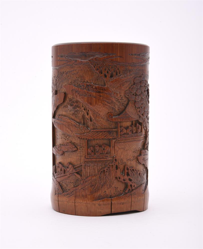 A Chinese bamboo brushpot - Image 7 of 9