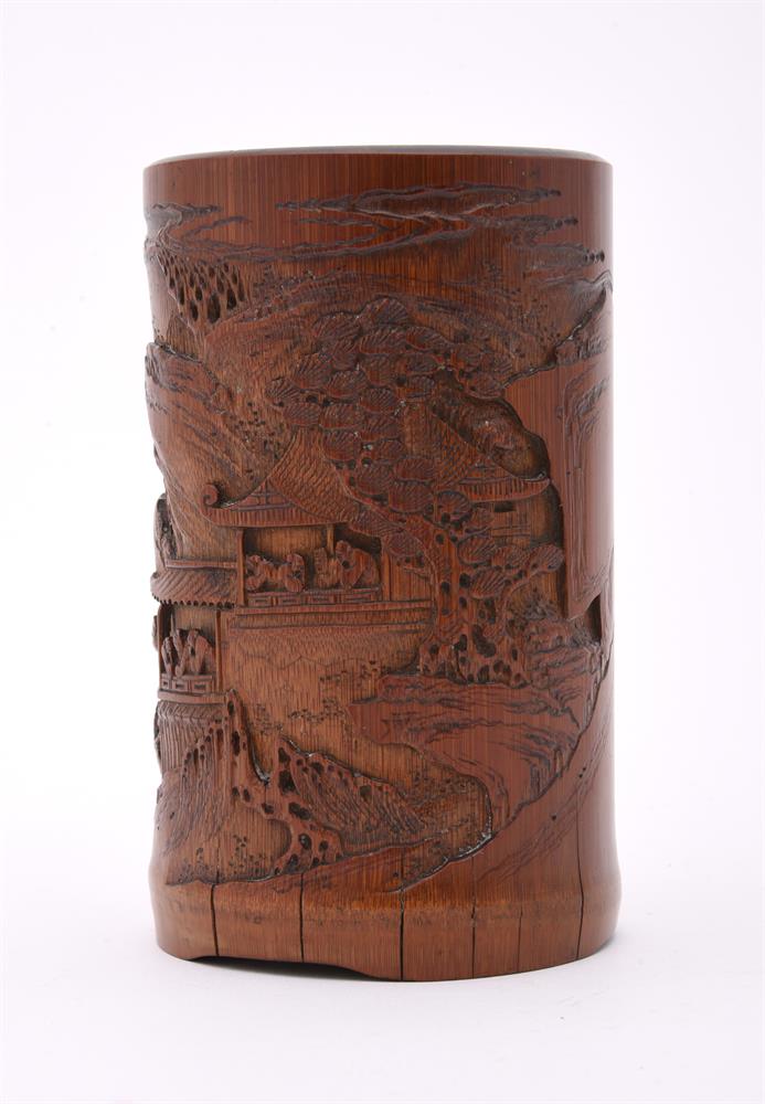 A Chinese bamboo brushpot - Image 6 of 9