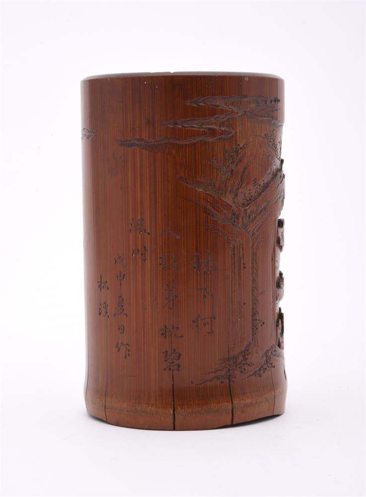 A Chinese bamboo brushpot - Image 4 of 9