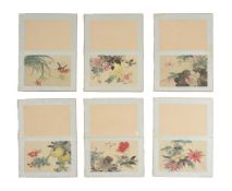 Six loose leaves of flowers and insects paintings by Chen Shu (1612-1682)