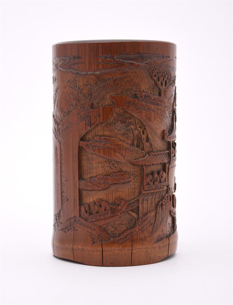 A Chinese bamboo brushpot - Image 3 of 9