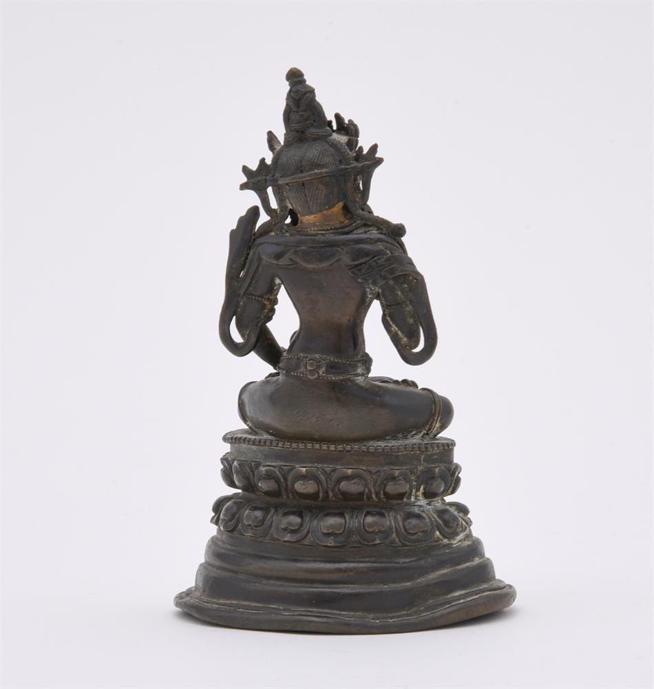 A Tibetan gilt bronze or copper figure of Vajrasattva - Image 3 of 4