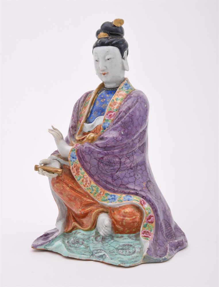 A Chinese Famille Rose figure of Guanyin - Image 2 of 4