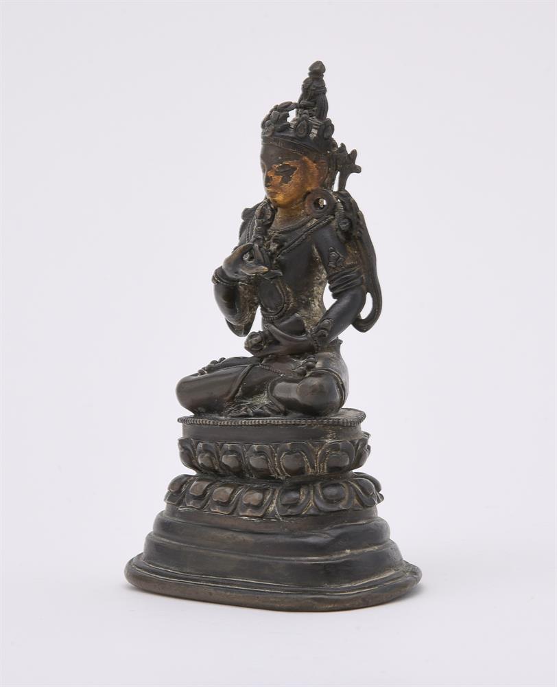 A Tibetan gilt bronze or copper figure of Vajrasattva - Image 2 of 4