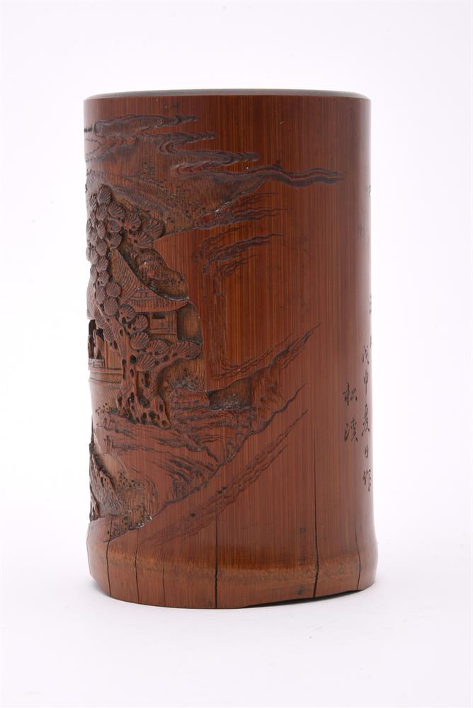 A Chinese bamboo brushpot - Image 5 of 9