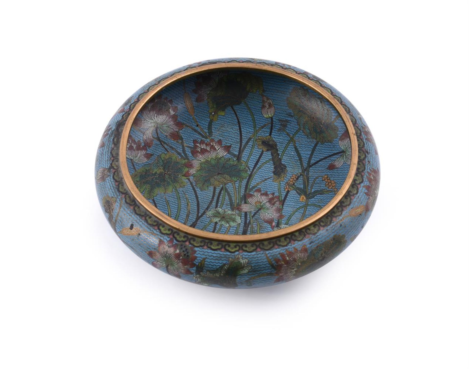 A Chinese cloisonné 'Lotus pond' brush washer - Image 2 of 3