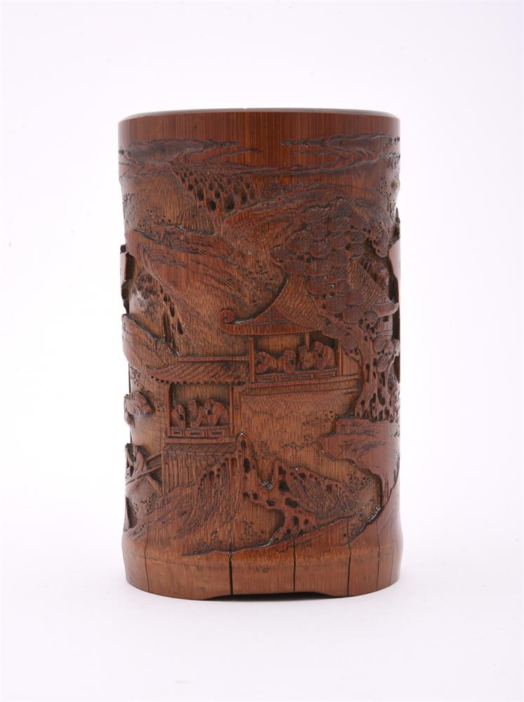 A Chinese bamboo brushpot - Image 2 of 9