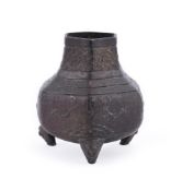 A Chinese bronze altar vase or censer