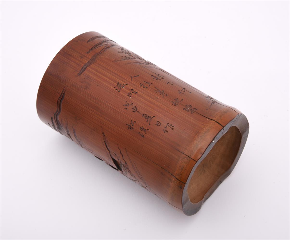 A Chinese bamboo brushpot - Image 9 of 9