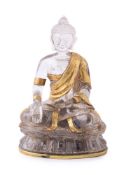 A Chinese rock crystal figure of buddha