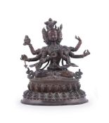 A Tibetan bronze figure of Avalokitesvara