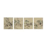 A set of four Chinese folklore paintings