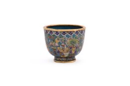 A small Chinese cloisonne 'Antiquities' bowl